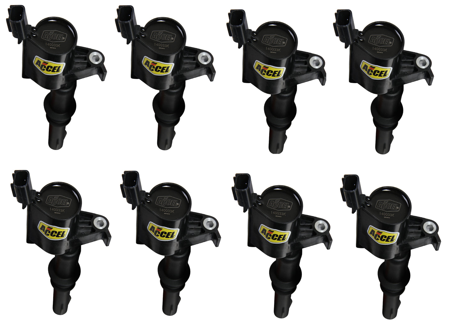 ACCEL 140033K-8 Ignition Coil-SuperCoil-2004-2008 Ford 4.6L/5.4L/6.8L 3-valve-Black-8-Pack
