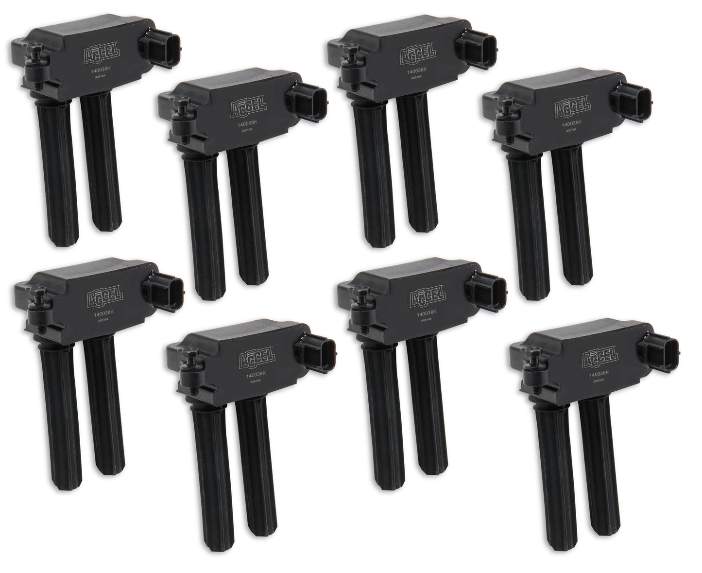 ACCEL 140038K-8 Ignition Coil Gen 3 Dodge Chrysler Hemi 5.7L/6.1L/6.2L/6.4L-Dual Plug-Black