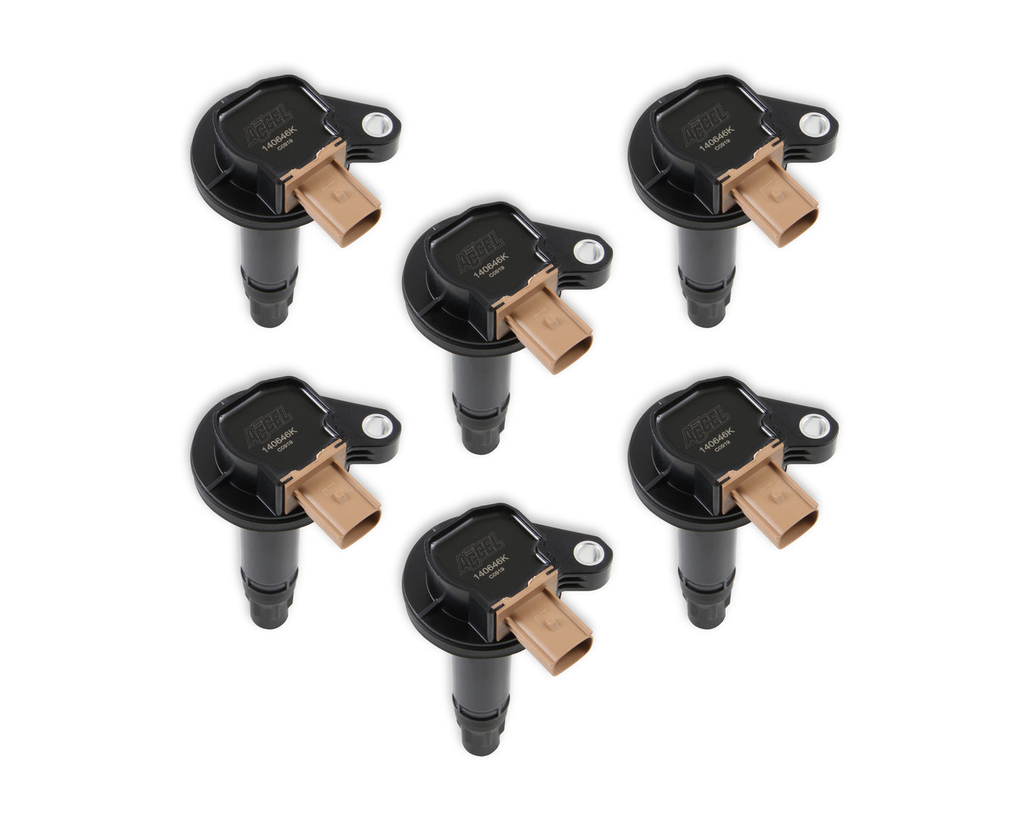 ACCEL 140646K-6 Ignition Coil-SuperCoil-2010-2016 Ford EcoBoost 3.5L V6-6-Pack (3-Pin)-Black