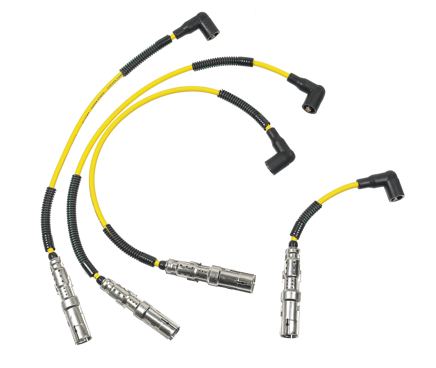 ACCEL 5152 Super Stock Spiral Spark Plug Wire Set 7mm, VW Jetta 1.8/2.0, Yellow