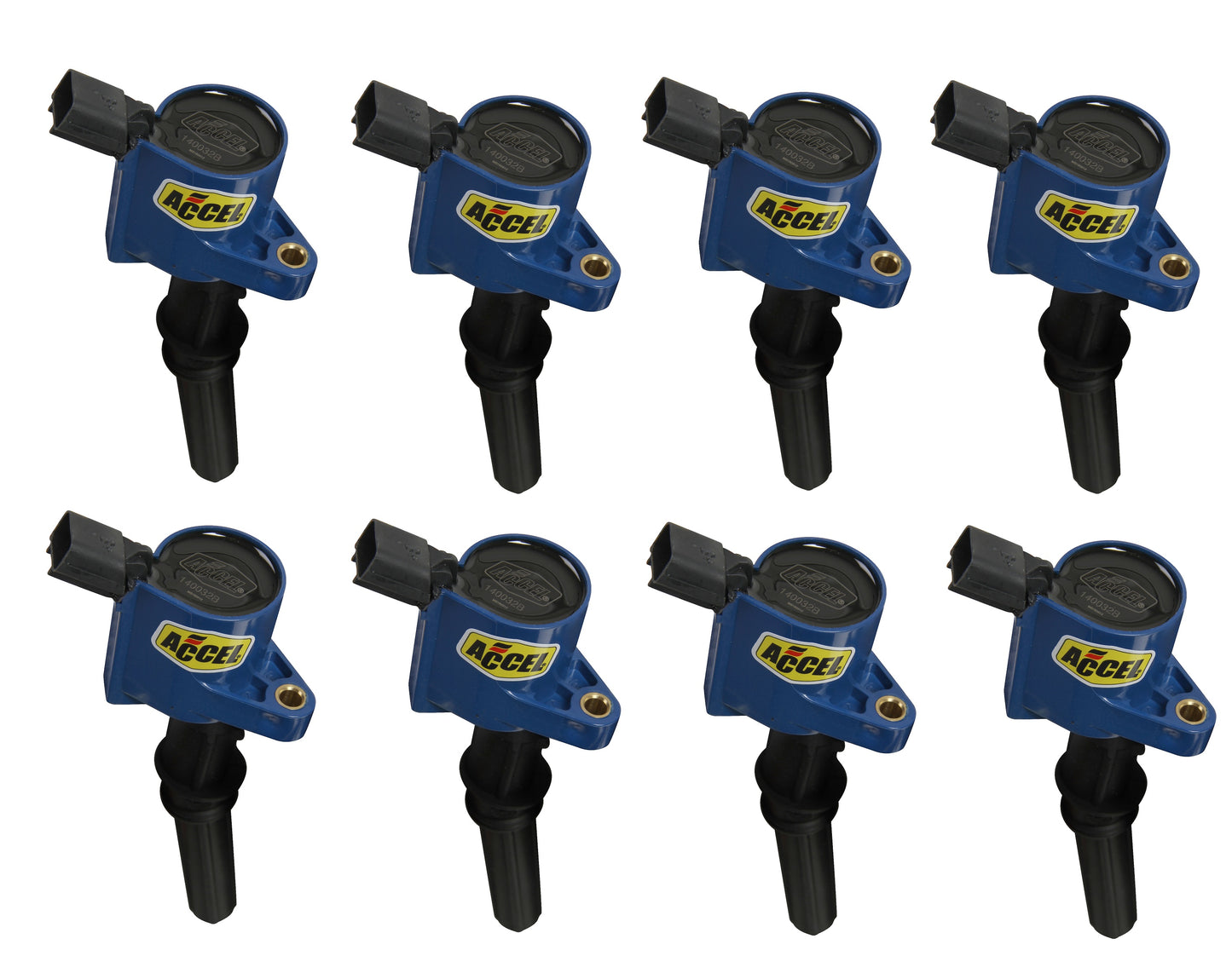 ACCEL 140032B-8 Ignition Coil-SuperCoil-1998-2008 Ford 4.6L/5.4L/6.8L 2-valve -Blue-8-Pack