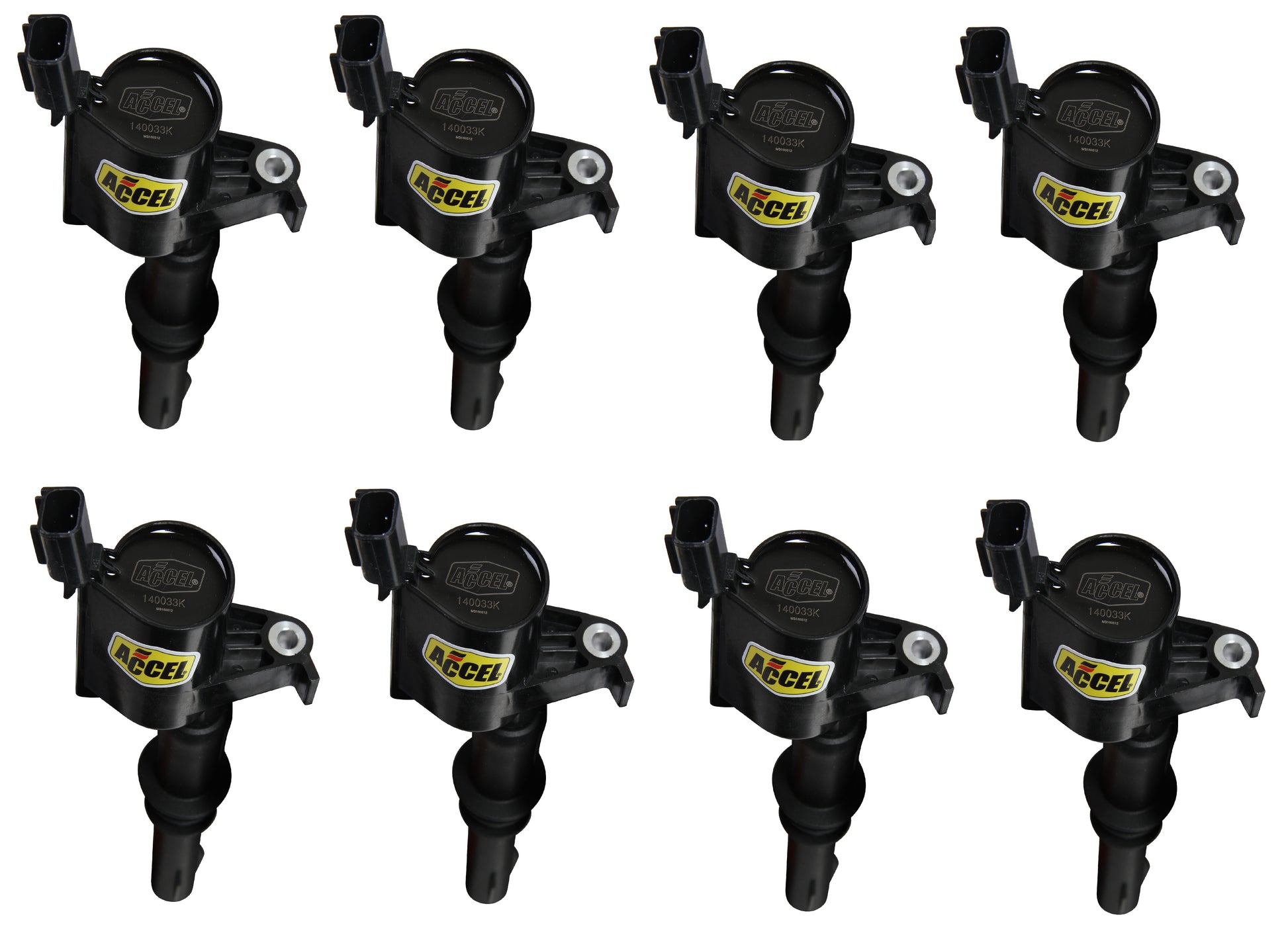 ACCEL 140033K-8 Ignition Coil-SuperCoil-2004-2008 Ford 4.6L/5.4L/6.8L 3-valve-Black-8-Pack