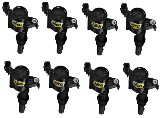 ACCEL 140033K-8 Ignition Coil-SuperCoil-2004-2008 Ford 4.6L/5.4L/6.8L 3-valve-Black-8-Pack