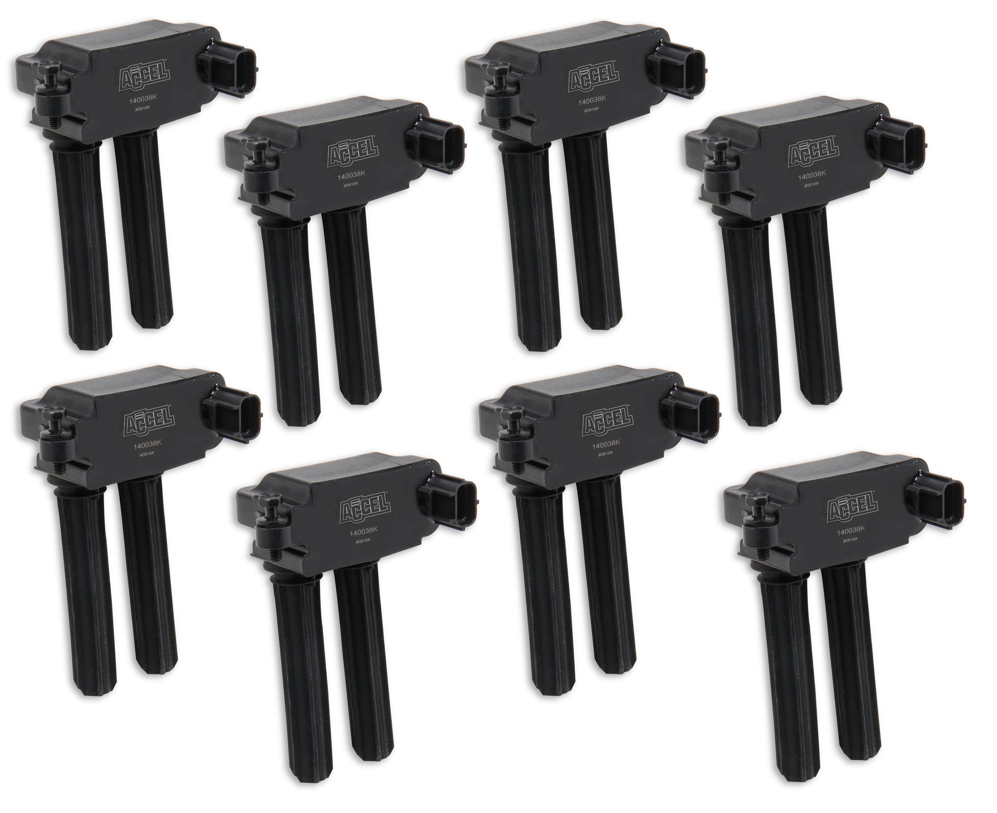 ACCEL 140038K-8 Ignition Coil Gen 3 Dodge Chrysler Hemi 5.7L/6.1L/6.2L/6.4L-Dual Plug-Black