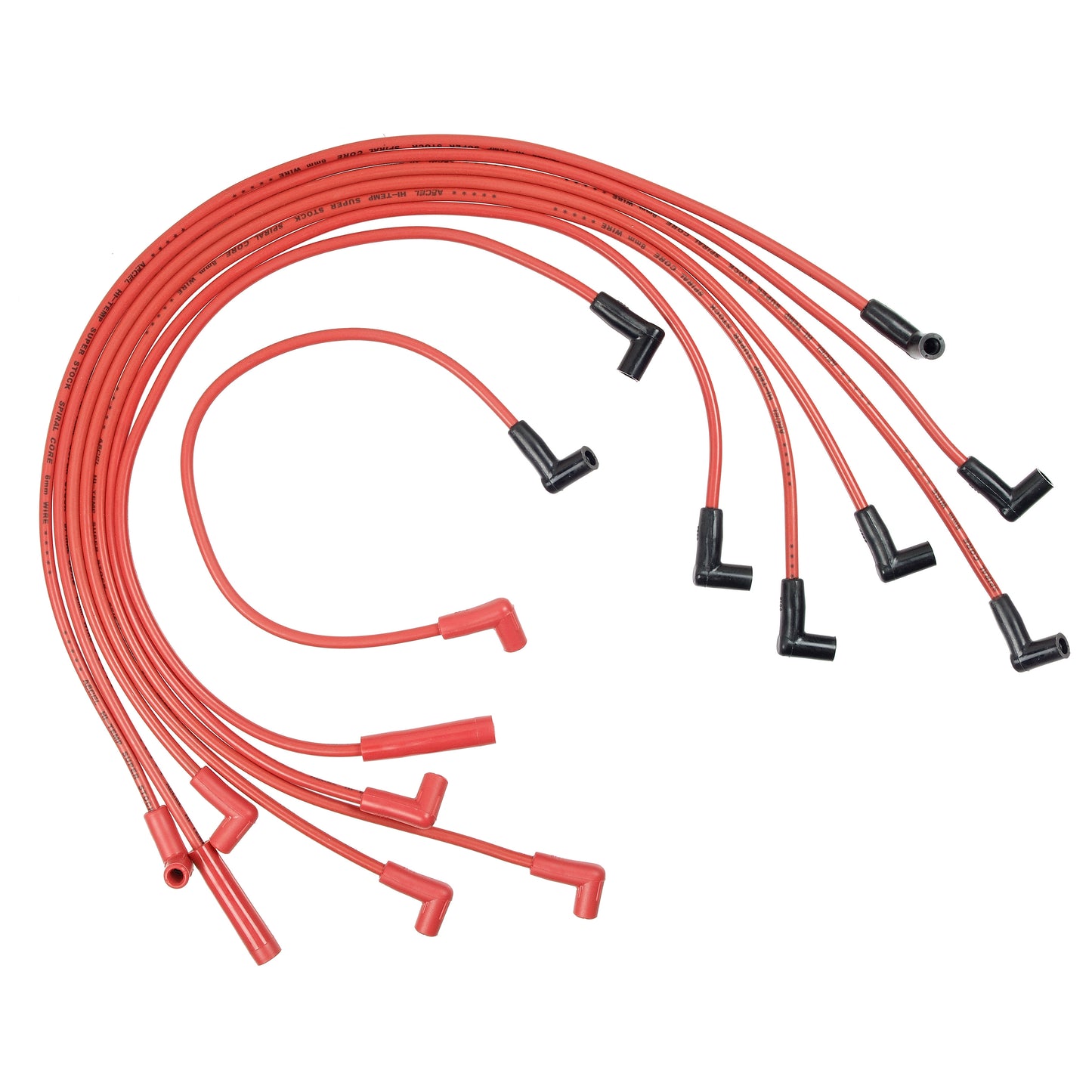 ACCEL 5049R Spark Plug Wire Set-Super Stock Spiral 8mm-GM V8 1978-86-Red