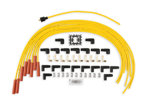 ACCEL 4040 Spark Plug Wire Set-8mm-Yellow with Orange Straight Boots