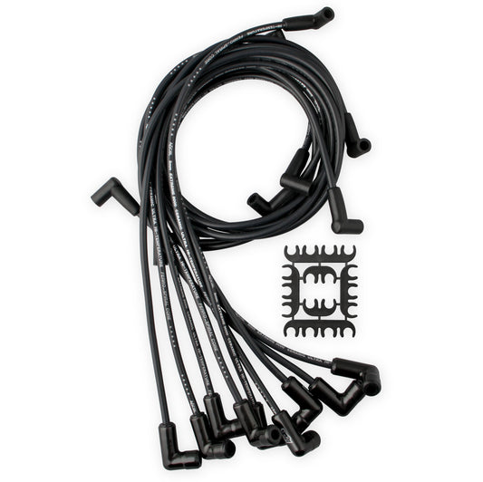 ACCEL 9018CK Spark Plug Wire Set-Chevy Small Block-HEI 75-86 Wires Under Valve Cover-Black