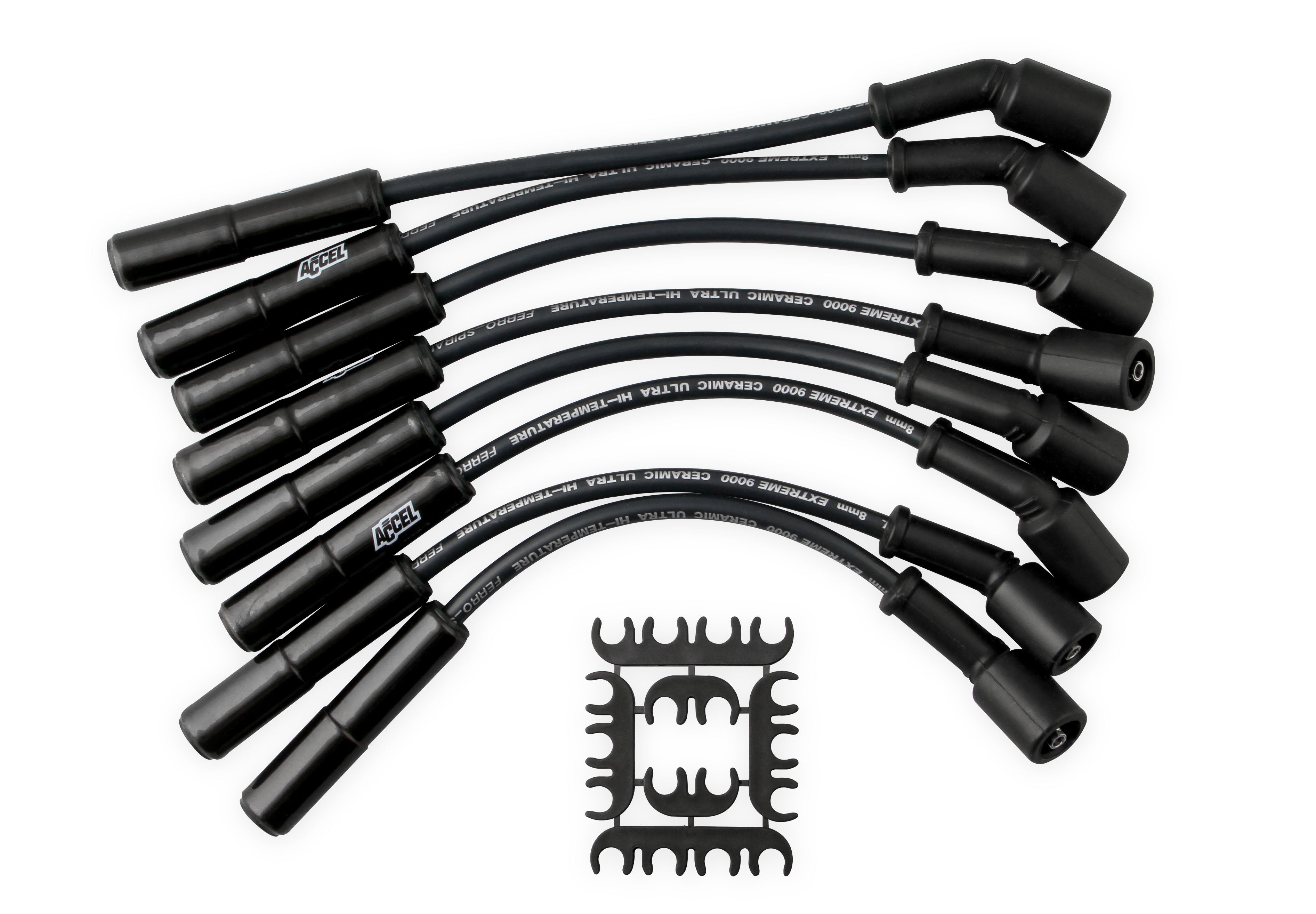 ACCEL 9059CK Spark Plug Wire Set-Extreme 9000 Black Ceramic Boot-GM 4.8/5.3/6.0/6.2L