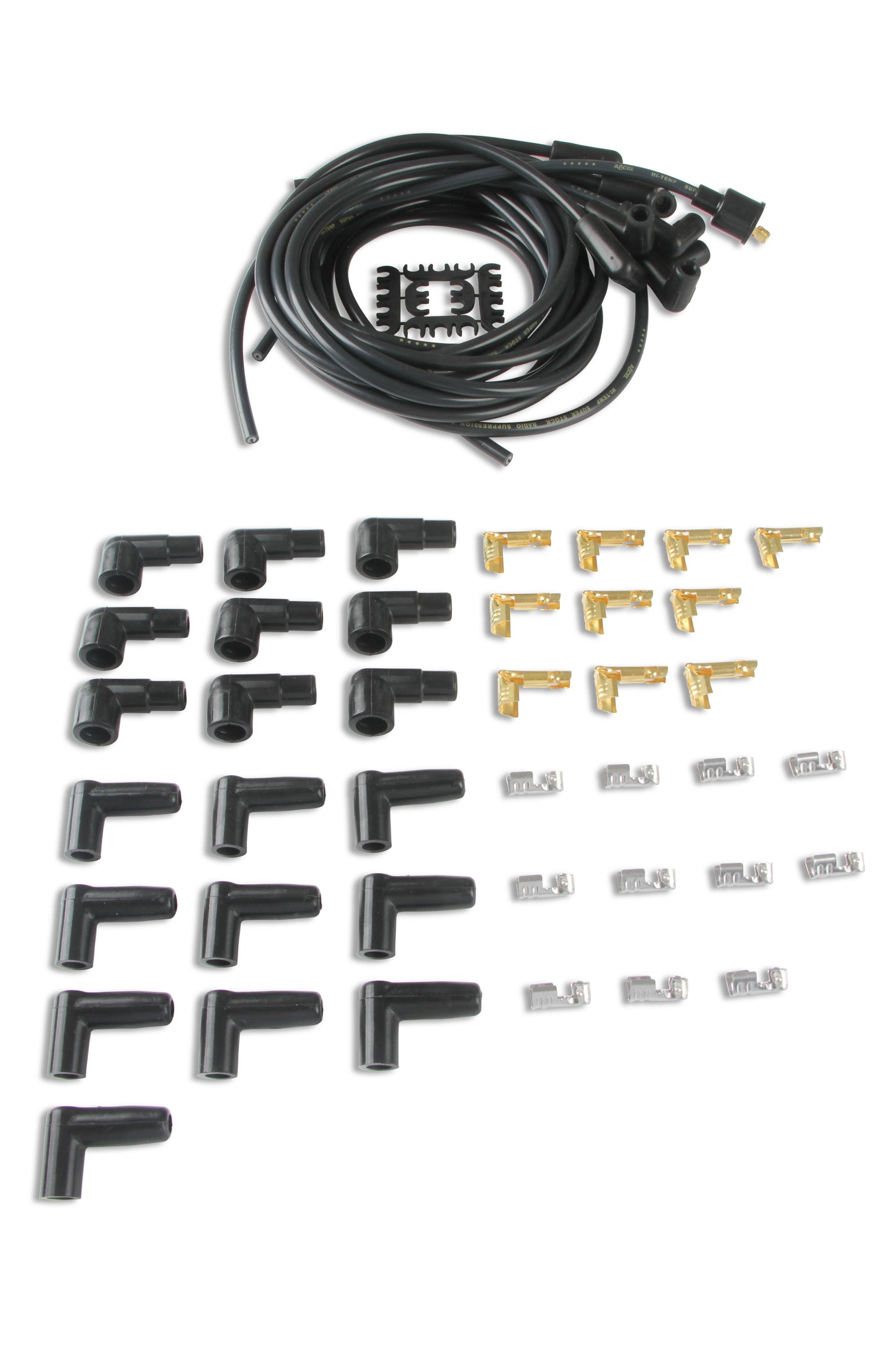 ACCEL 4041K Spark Plug Wire Set-8mm-Black Wire with Black 90 Deg Boots