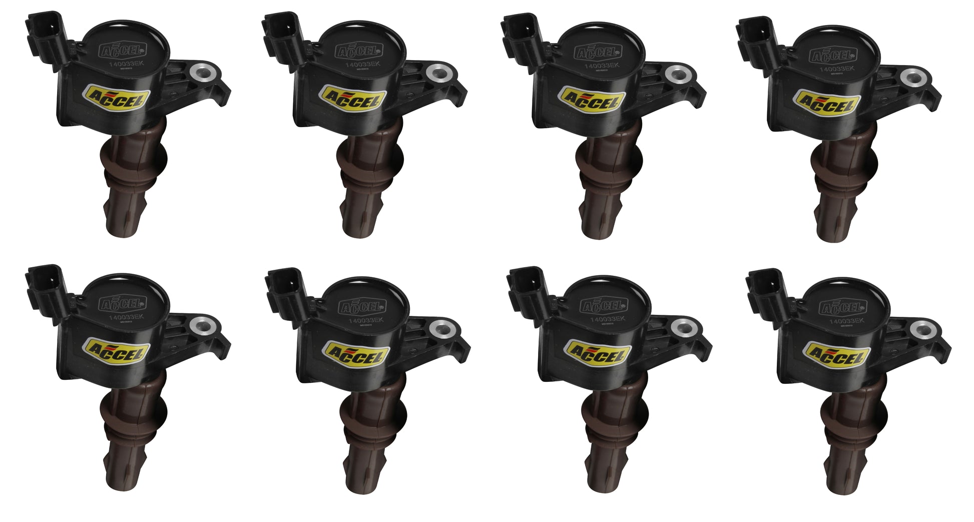 ACCEL 140033EK-8 Igntion Coil-Super Coil-2008-2014 Ford 4.6L/5.4L/6.8L 3-valve, Black, 8-Pack