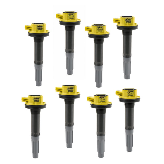 ACCEL 140060-8 Ignition Coils SuperCoil Series 2011-2016 Ford 5.0L Coyote, Yellow, 8-Pack
