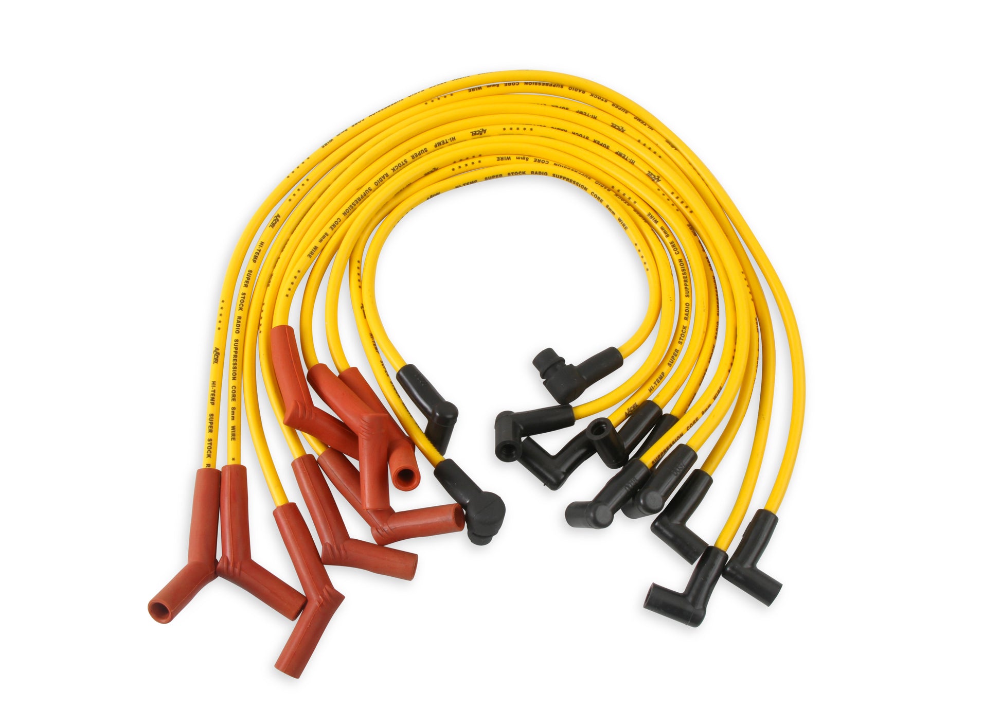 ACCEL 4056 Spark Plug Wire Set-8mm-Custom with Graphite Core-HEI Stock Style Boots-Yellow