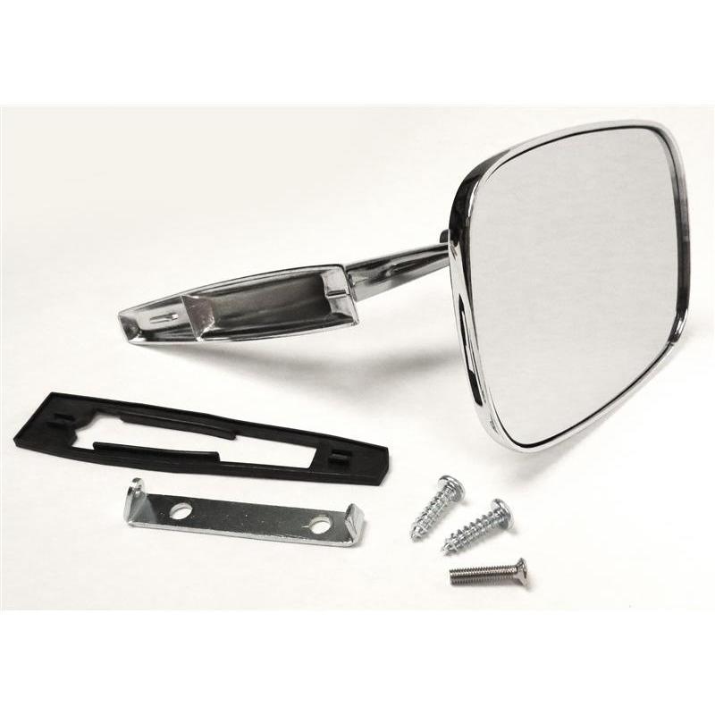 Golden Star Auto MI01-681R 1968 Pontiac Firebird Door Mirror, w/Ribbed Base & Mounting Kit - RH