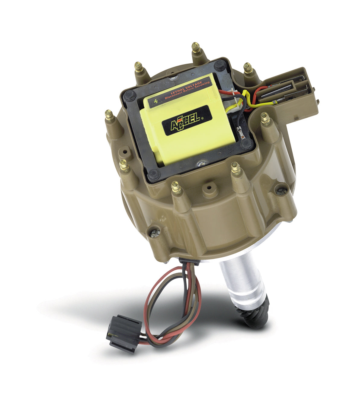 ACCEL 140013 Ignition Coil-Brute Thunder-High RPM HEI in-cap 1973-1991 RED/YELLOW PRI WIRE