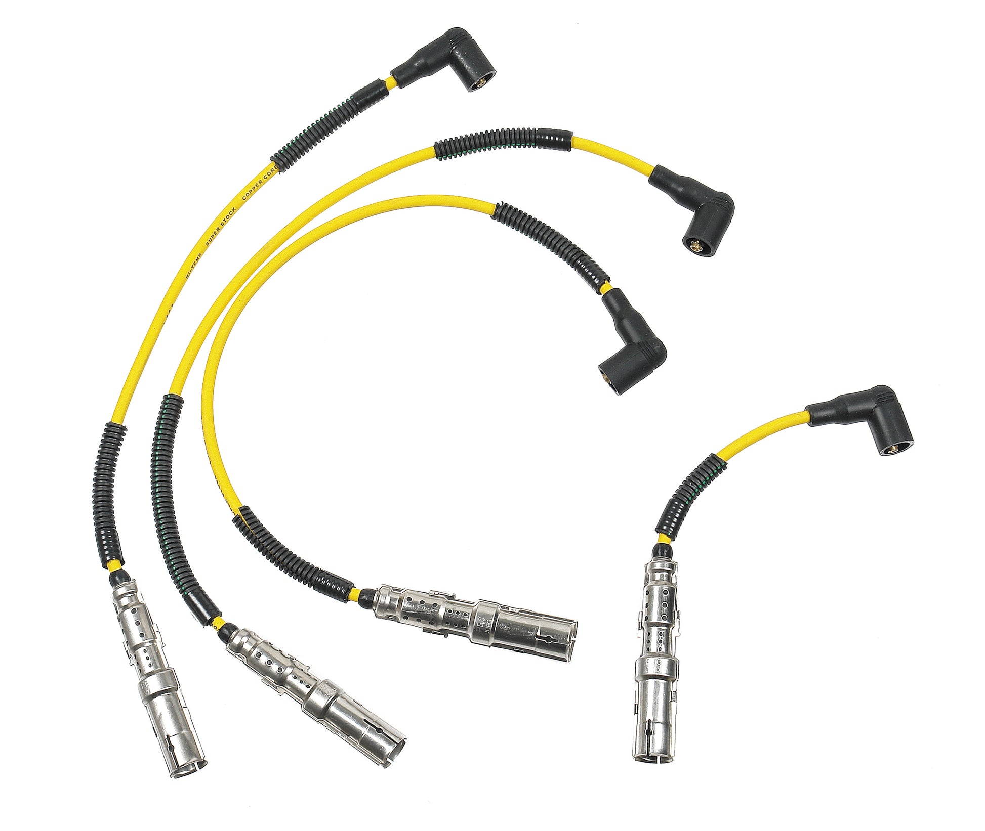 ACCEL 5152 Super Stock Spiral Spark Plug Wire Set 7mm, VW Jetta 1.8/2.0, Yellow