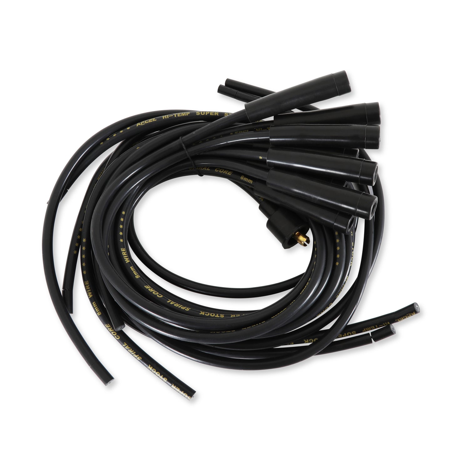 ACCEL 5040K Spark Plug Wire Set-8mm-Universal-Black Wire with Black Straight Boots
