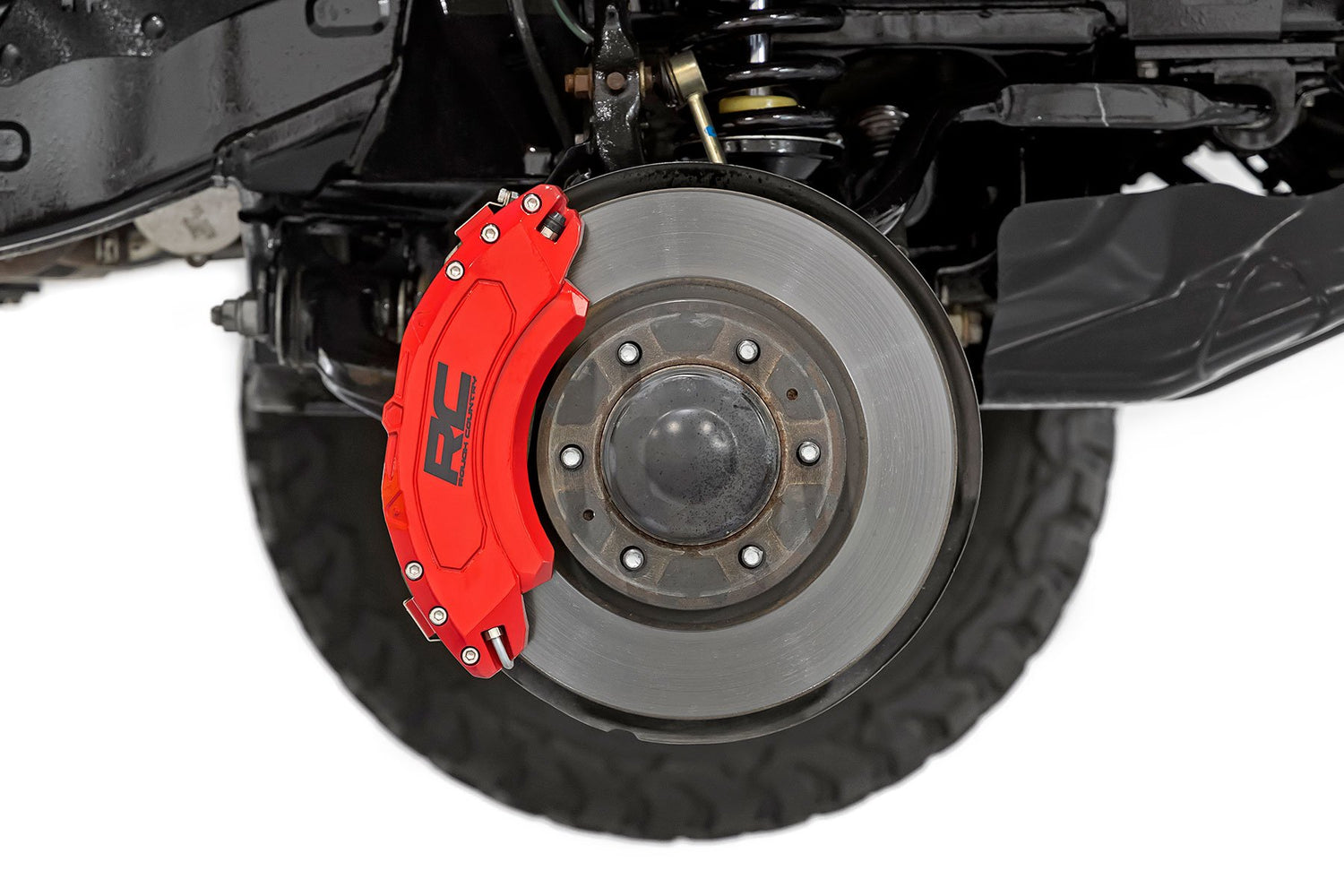 Rough Country 71147A Caliper Covers - Front and Rear - Red - Mech Brake - Ford Expedition/F-150/Raptor