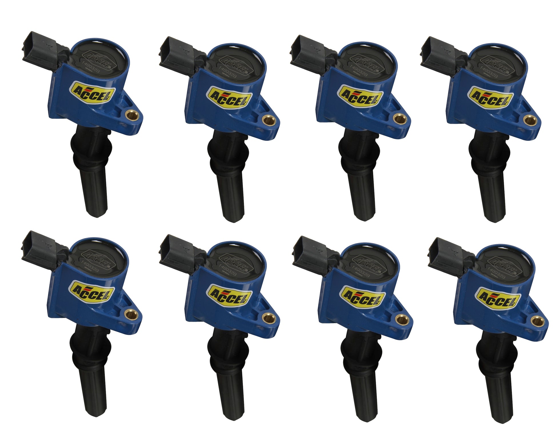 ACCEL 140032B-8 Ignition Coil-SuperCoil-1998-2008 Ford 4.6L/5.4L/6.8L 2-valve -Blue-8-Pack